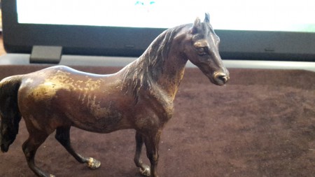 Wiener Bronze Pferd um 1880 orignal , kalt bemalt 