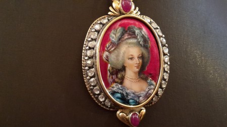 Maria Antoinette , Königin von Frankreich , Email Malerei in 750 , 18 Karat Gold mit Edelsteinen besetzt UNIKAT
