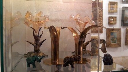 2 Johann Loetz Witwe Vasen ca um 1900 mit Bronze Fuß.  2 Art Deko Kerzenständer Schweden 30 iger Jahre